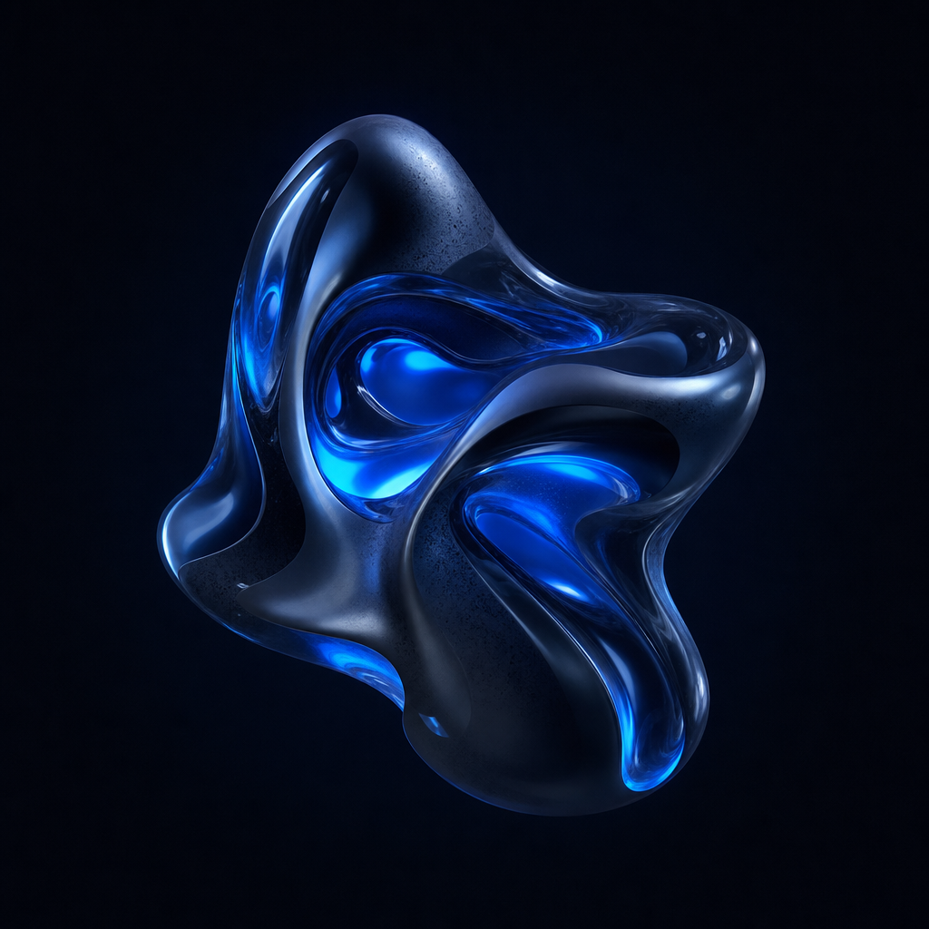 Abstract 3D blue form